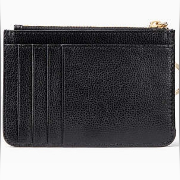 Kate Spade Laurel Way Black Glitter Bitsy ID Wallet keychain coin purse - Picture 4 of 13